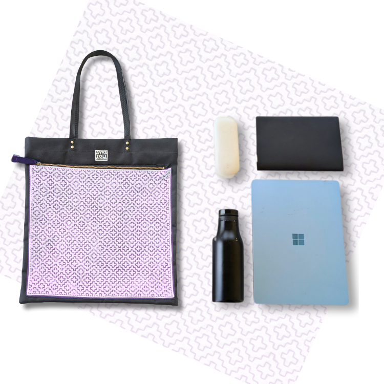 【受注生産】SASHIKO Square Bag Purple
