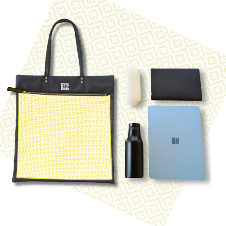 【受注生産】SASHIKO Square Bag Yellow
