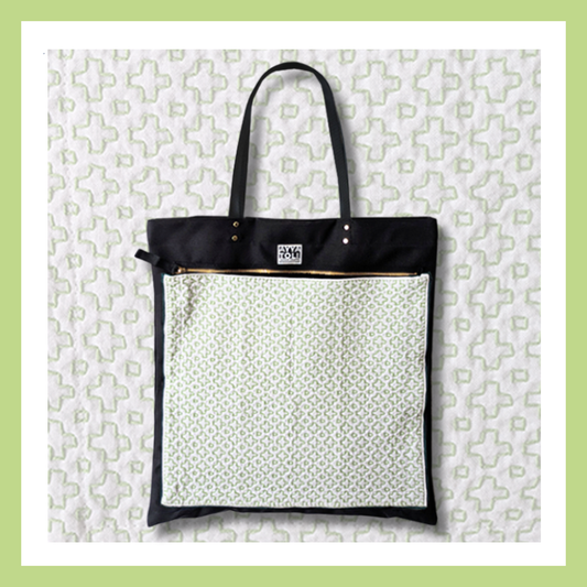 【限定品】SASHIKO Square Bag Green Cross