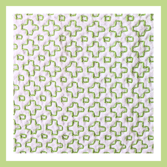 【限定品】SASHIKO Square Bag Green Cross