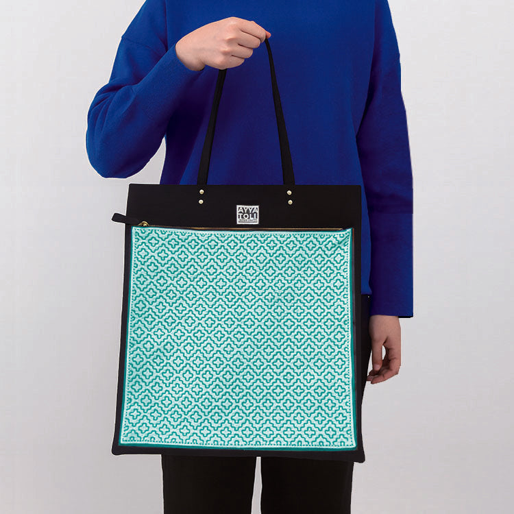 【受注生産】SASHIKO Square Bag Green