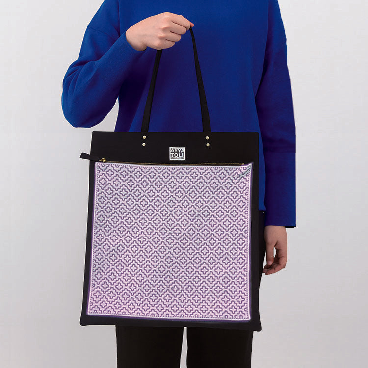 【受注生産】SASHIKO Square Bag Purple