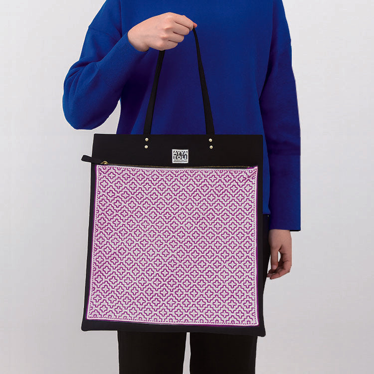 【受注生産】SASHIKO Square Bag Magenta Pink