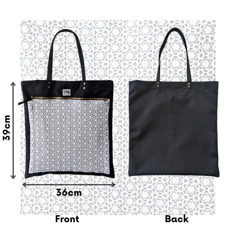 【限定品】SASHIKO Square Bag Blue Stars